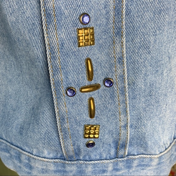 80s Bedazzled Denim Vest - Picture 7 of 10
